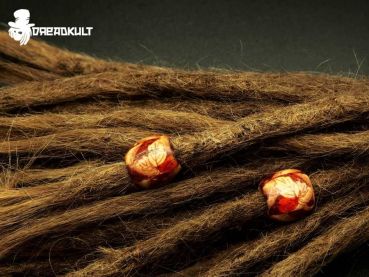 autumn dreadlockperlen ,dreadschmuck, dreadbeads, dreadlock jewlery, dread accessiores, fimo dreadperle,